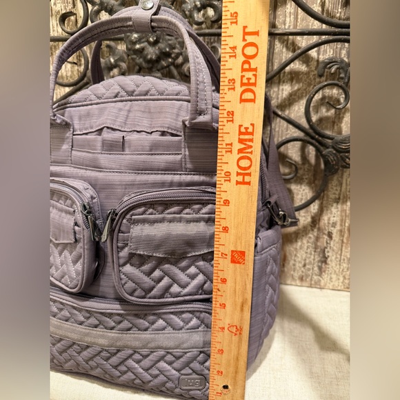 Lug Mini Puddle Jumper Quilted Crossbody Convertible Tote Brushed Pearl Grey - Picture 9 of 13